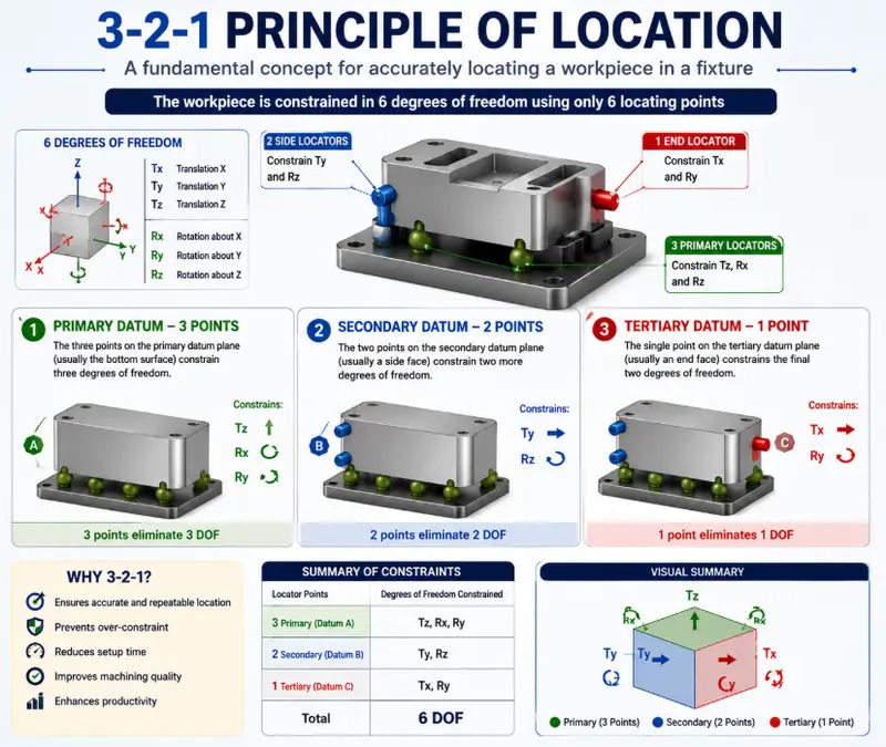 3-2-1 Principle of Location in Fixture Design: How It Works & Why It Matters